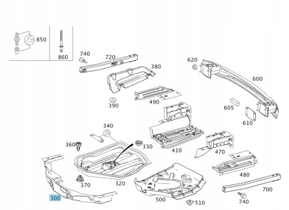 Mercedes-Benz OE ВНУТРІШНЯ СТІНА БАГАЖНИКА ПЕРЕДНЯ MERCEDES OE A2046160035
