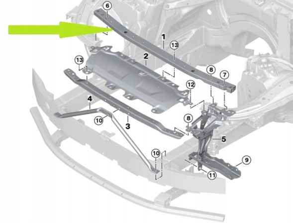 Китай BMV51649464023 БАЛКА ВЕРХНЯ ПАСА ПІДТРИМКА ПЕРЕДНЯ BMW 5 G60 7 G70 51649464023