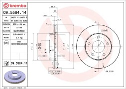 09 5584 14 BREMBO Диск гальмівний