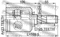 Febest 0211-V10RH Шарніри карданного вала febest 0211-v10rh