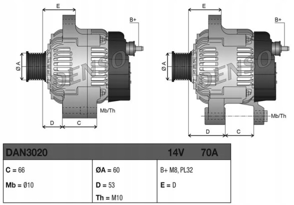 Denso DAN3020 Генератор дан3020 denso