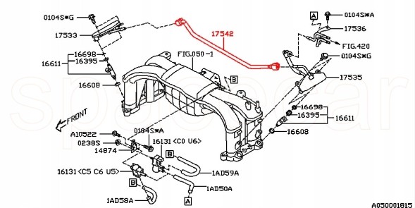 Subaru OE 17542AA150 ШЛАНГ ПАЛИВНИЙ ДЛЯ ФОРСУНОК SUBARU