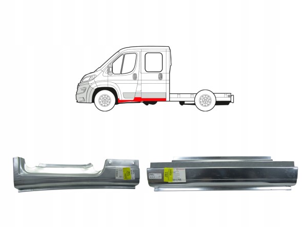 Китай 577PODWKABIN06 Поріг Пороги Репература Ducato Boxer Jumper 06 - 24 Доппелькабіна Комплект !