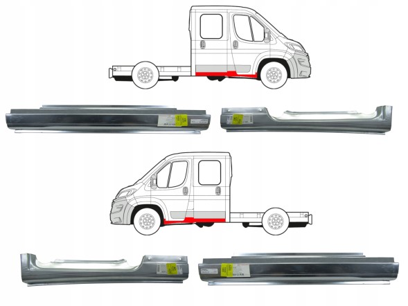 Китай 577PODWKABIN06 Поріг Пороги Репература Ducato Boxer Jumper 06 - 24 Доппелькабіна Комплект !
