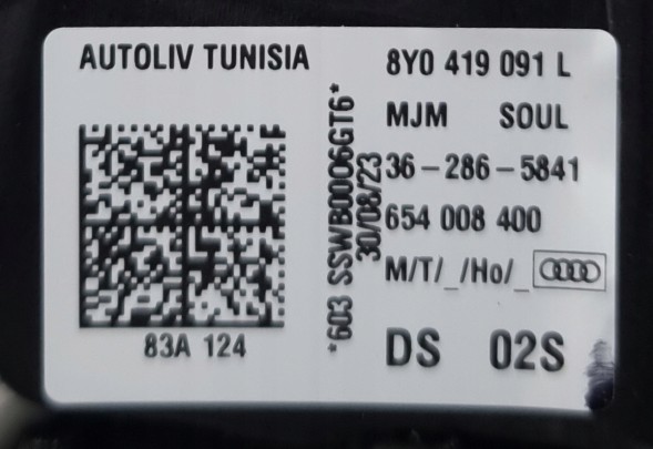 Audi OE 8Y0419091L MJM Шкіряне кермо Audi A3 8Y 8Y0419091L