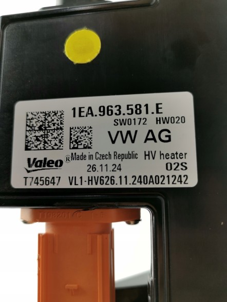 Volkswagen OE 1EA963581E, DWP529379OE ЕЛЕКТРИЧНИЙ НАГРІВАЧ ЕЛЕМЕНТ VW ID.4 ID4 1EA963581E ОРИГІНАЛ