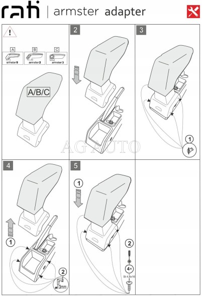 Rati V05045A Підлокітник Armster 3, Seat Arona, 2018- ; Seat Ibiza, 2017- , тканина