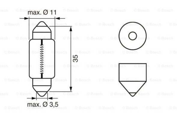 1987302507 BOSCH Лампа BOSCH 24V 5W C5W SV8 5 8