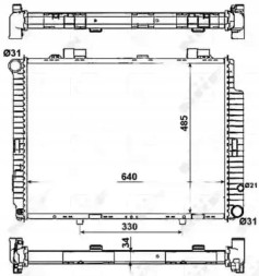 NRF 53784 Охолоджувач води 53784 nrf mercedes клас е (w210)