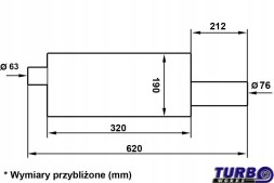 Turboworks TW-TL-TWINLOOP47 Глушник кінцевий спортивний наскрізний twin loop 63мм 2,5" turboworks