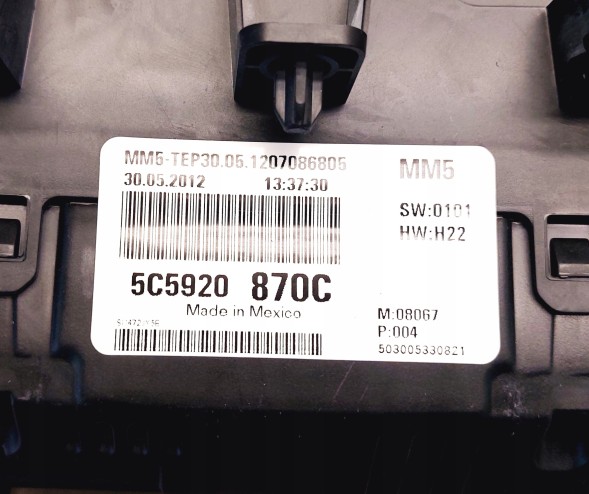 Volkswagen OE 5C592087OC ЛІЧИЛЬНИК ГОДИННИКІВ 5C5920870C VW NEW BEETLE