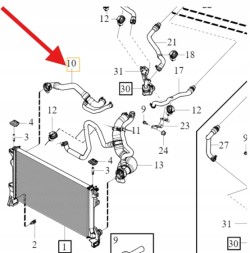 Volvo OE 31474845 Шланг водяного радіатора 2.0d volvo s90 v90 2017- xc90 xc60 oe 31474845