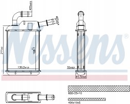 Nissens 707279 Теплообмінник, обігрів салону nissens 707279