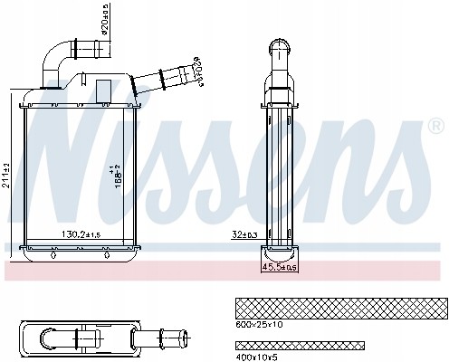 Nissens 707279 Теплообмінник, обігрів салону nissens 707279