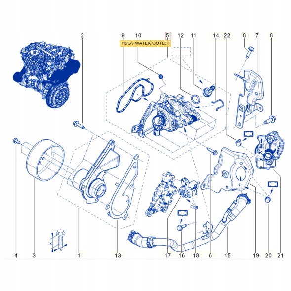 Renault OE 110609301R 110605999R 110603305R Корпус терморегулятора системи охолодження org 110603305r renault dacia 1.3 tce