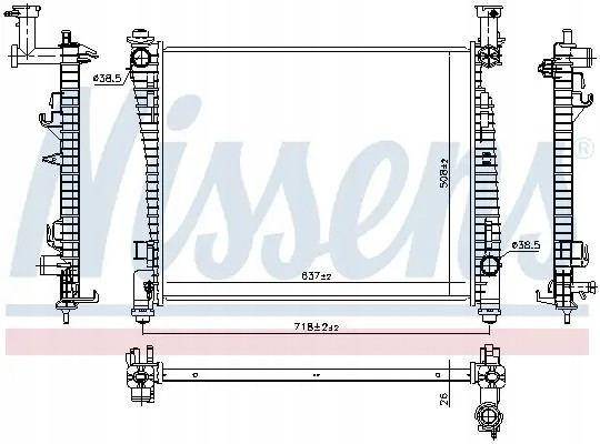 Nissens 61033 Радіатор охолодження 61033 nissens jeep grand cherokee