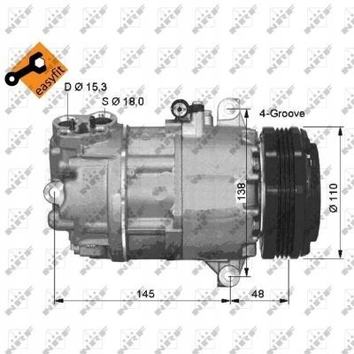 NRF 32493 Nrf компресор кондиціонера bmw 318d 03-