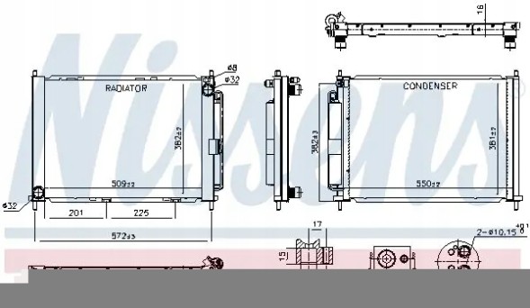 Nissens 637654 Радіатор двигуна інтегрований 637654 nissens