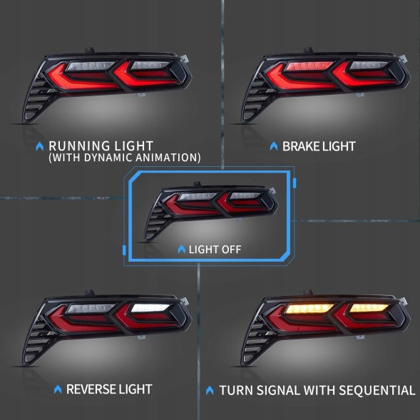 VLAND 25S291-1 mhm Світильники тиль kpl Vland Led Neon Динамічні діоди Chevrolet Corvette c7 2013-20