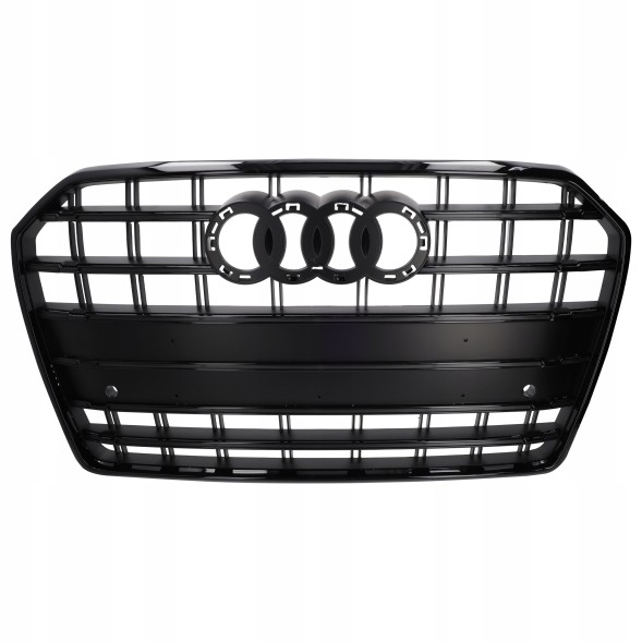 AutoDor D045492 Решітка радіатора AutoDor чорна для Audi A6 C7 S-Line передня з отворами PDC