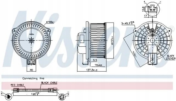 Nissens 87630 Повітродувка вентилятор припливна 87630 nissens mazda 6