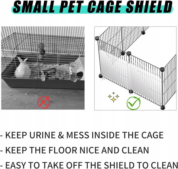 AR cage shield 6 ПРОЗОРИХ ВКЛАДОК ДЛЯ КЛІТОК ЗАХИСТ ВІД СЕЧІ ДЛЯ КРОЛИКІВ