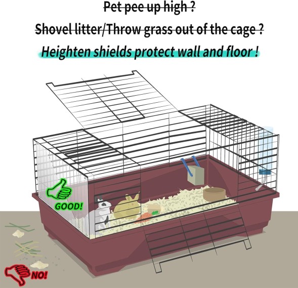 AR cage shield 6 ПРОЗОРИХ ВКЛАДОК ДЛЯ КЛІТОК ЗАХИСТ ВІД СЕЧІ ДЛЯ КРОЛИКІВ