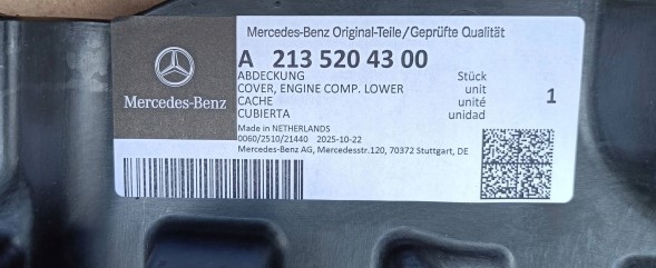Mercedes-Benz OE BB1 A2135200200 A2135200300 A2135201300 A2135204300 MERCEDES W213 W238 ЗАХИСНА ПЛАСТИНА ПІД ДВИГУН ПЕРЕДНЯ A2135200200