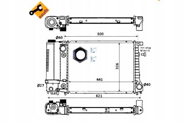 NRF 108793615 NRF Nrf51356 охолоджувач двигуна (з монтажними елементами + помічник водія #33