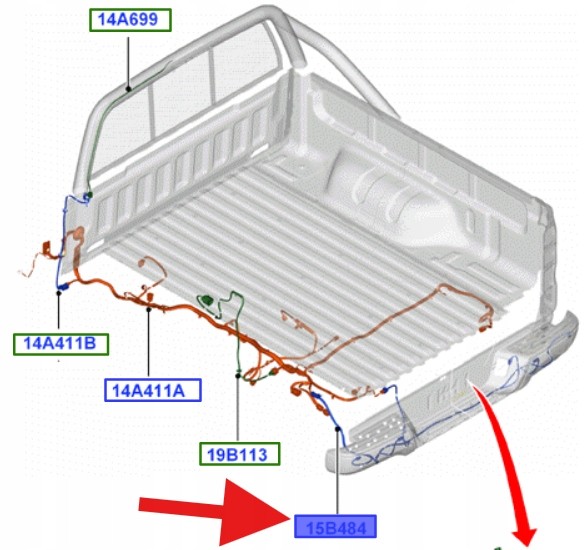 Ford OE ДЖГУТ ПРОВОДІВ ДЛЯ ЗАДНІХ ДАТЧИКІВ ПАРКУВАННЯ FORD RANGER 2011-2015 OE 1734378 _ AB39-19B516-CB