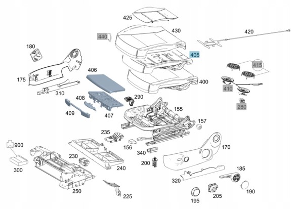 Mercedes-Benz OE A4479141000 ПОДУШКА СИДІННЯ ГУБКА СИДІННЯ MERCEDES V КЛАС 447 448