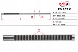 MSG FO207C Планка зубчаста рульової передачі Ford Fusion 02-12, Fiesta 02-09