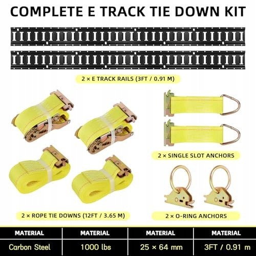 AD BRAKE B0GGYTS9GB Рейки E TRACK для кріплення вантажу, сталь, 450 кг, комплект 2 шт., сталеві