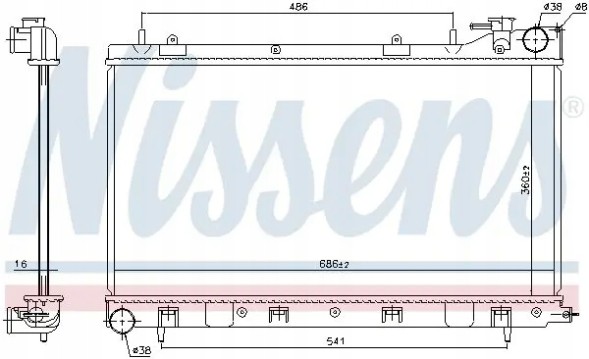 Nissens 64122 Радіатор охолодження 64122 nissens subaru forester ii