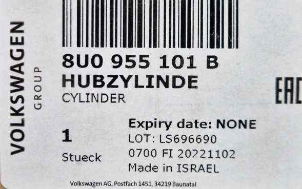 Audi OE 8U0955101B Audi q3 насадка рідини омивача фари омивач oe 8u0955101b орг.