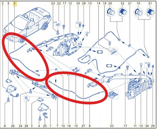 Renault OE ТРОСИ БЛОКУВАННЯ ДАХУ КАБРІОЛЕТ RENAUALT MEGANE 2 770157267