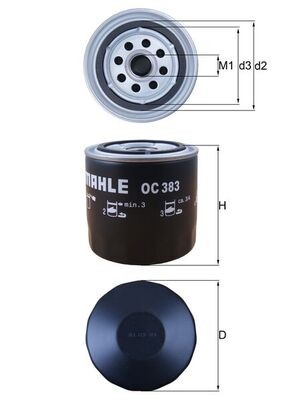 OC383 MAHLE ORIGINAL Фільтр мастил