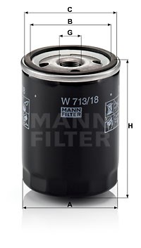 W 713 18 MANN FILTER Фільтр мастил