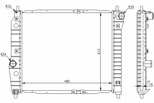 Nissens 61636/NIS Nissens охолоджувач двигуна (мануальний) chevrolet ave + помічник водія #28