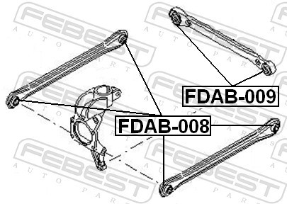 FDAB 009 FEBEST САЙЛЕНТБЛОК ЗАДНЬОЇ ПОДОВЖНЬОЇ ТЯГИ