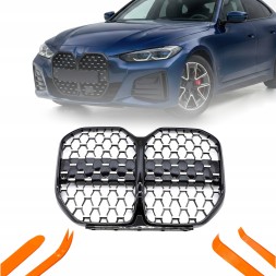 TOPGER KRG-BMW-252 X РЕШІТКА РАДІАТОРА BMW 4 G26 2021- ЧОРНИЙ+СЕРЕБРИСТИЙ ДІАМАНТ