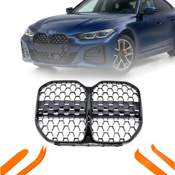 TOPGER KRG-BMW-252 X РЕШІТКА РАДІАТОРА BMW 4 G26 2021- ЧОРНИЙ+СЕРЕБРИСТИЙ ДІАМАНТ