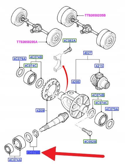 Ford OE НАБІР ШАЙБ ДИФЕРЕНЦІАЛА FORD TRANSIT 2006- OE 1388095 _ 6C11-4663-AA