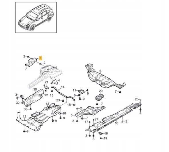 Porsche OE 95850428500 Накладка на передній бампер Porsche Cayenne