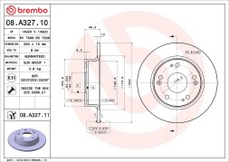 08 A327 11 BREMBO Диск гальмівний