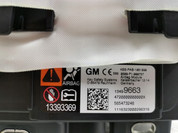 Volkswagen OE 13499663, DWP456581OE Подушка безпеки airbag Opel Astra K 13499663
