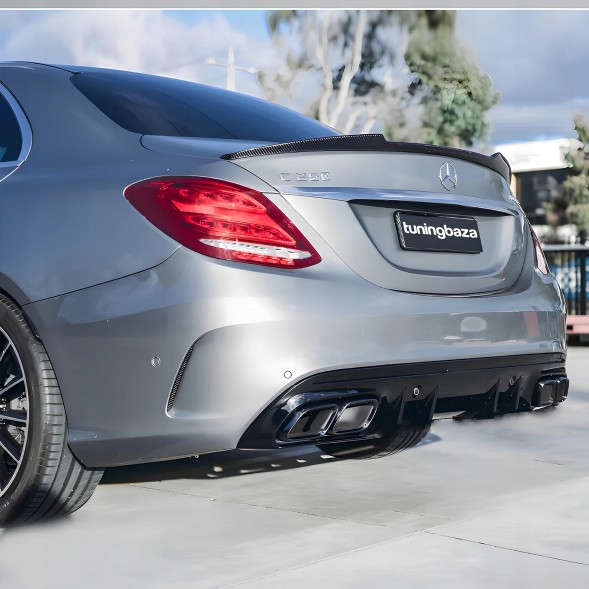 Китай RDFF-63-205-BLK-1 Задній дифузор Mercedes W205 S205 чорний PP з насадками вихлопної труби