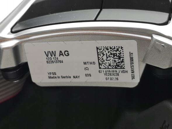 Volkswagen OE 571419089J, DWP542845OE Шкіряне кермо з підігрівом та пелюстками для VW T-Roc Tayron Tiguan 571419089J Нове