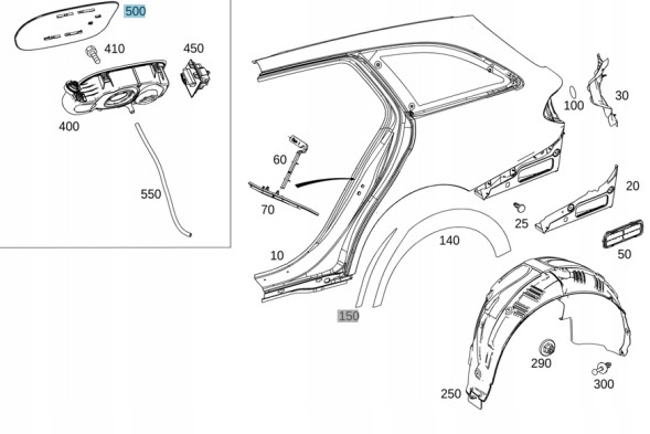 Mercedes-Benz OE A2137540000 РОЗКЛАДАЧКА ДЛЯ ЗАЛИВКИ ПАЛИВА MERCEDES