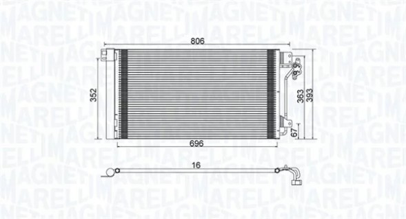 MAGNETI MARELLI 350203962000 Magneti marelli конденсатор клімат. Vw t5